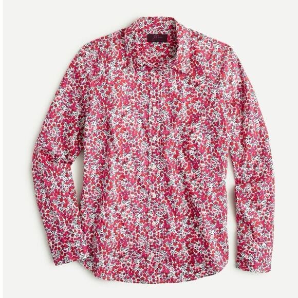 J. Crew Liberty Fabric Wiltshire Print Cotton Button Down Top 2 - Picture 1 of 5